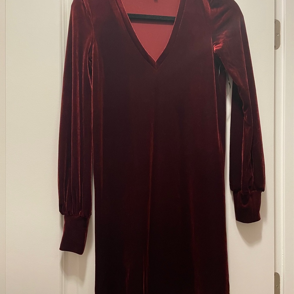 1 State Velvet Long Sleeve Dress
